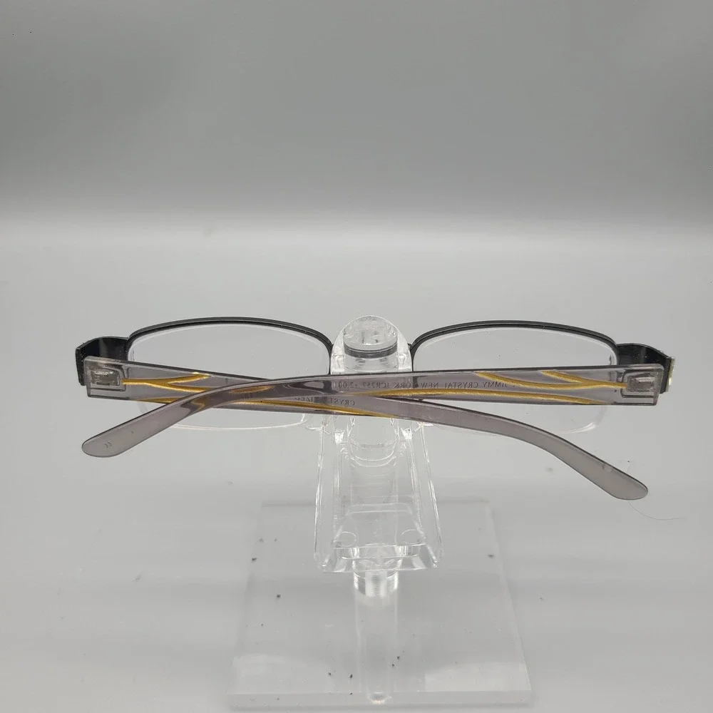Jimmy Crystal New York Swarovski Reading Glasses JCR257 +2.00 Smoke Gold Black